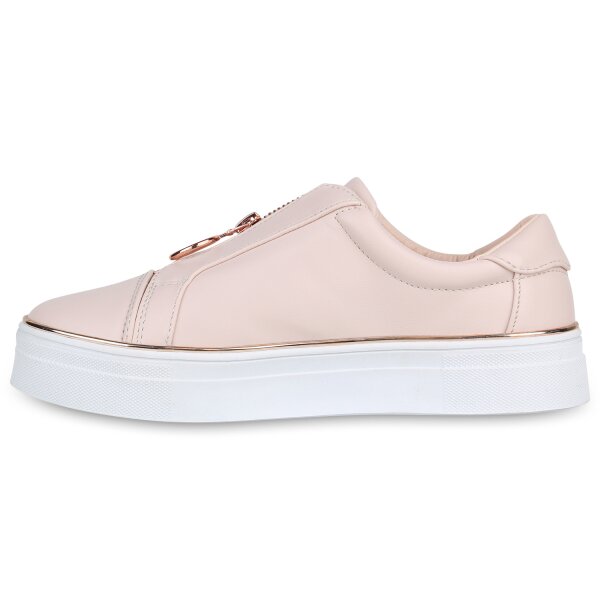 Stiefelparadies Damen Plateau Sneaker in Rosa