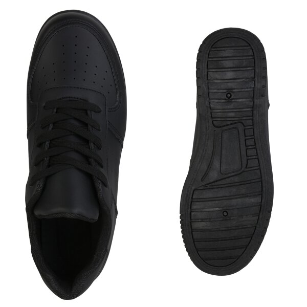 Stiefelparadies Damen Plateau Sneaker In Schwarz