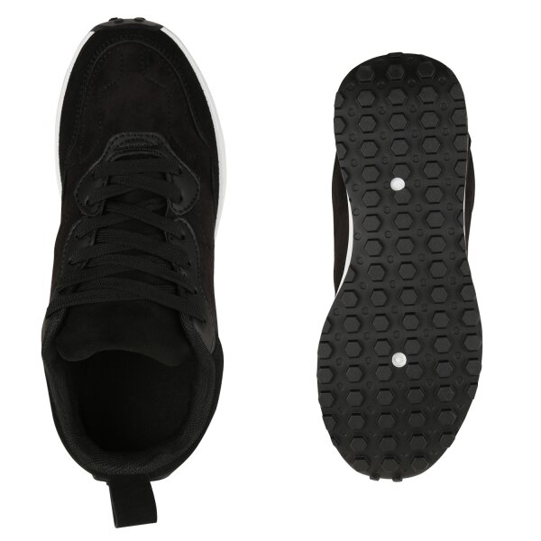 Stiefelparadies Damen Plateau Sneaker In Schwarz