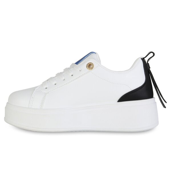 Stiefelparadies Damen Plateau Sneaker in Weiss
