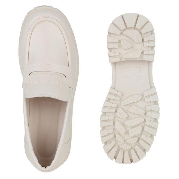 Stiefelparadies Damen Plateauschuhe In Beige