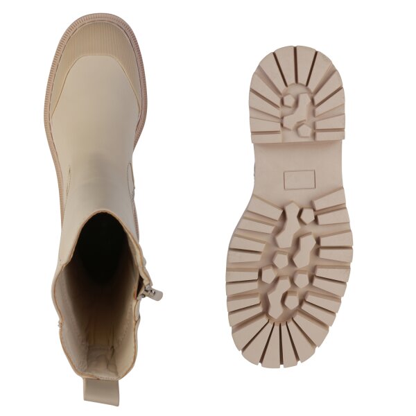 Stiefelparadies Damen Plateaustiefel In Beige