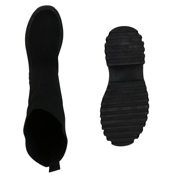 Stiefelparadies Damen Plateaustiefel In Grün