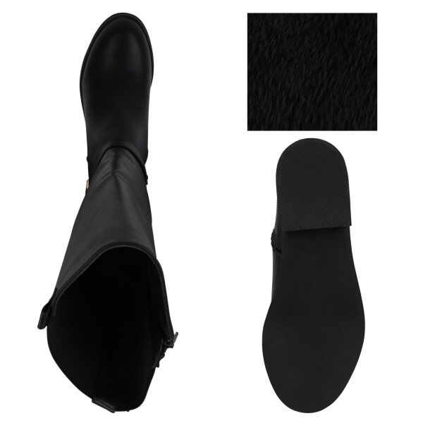 Stiefelparadies Damen Reiterstiefel In Schwarz