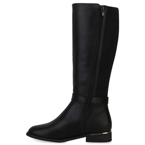 Stiefelparadies Damen Reiterstiefel in Schwarz