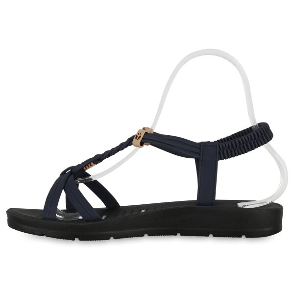 Stiefelparadies Damen Riemchensandalen in Schwarz