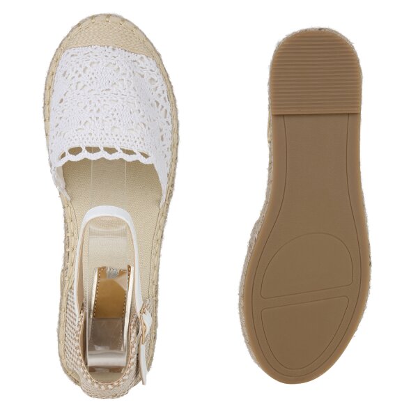 Stiefelparadies Damen Riemchensandalen In Weiss