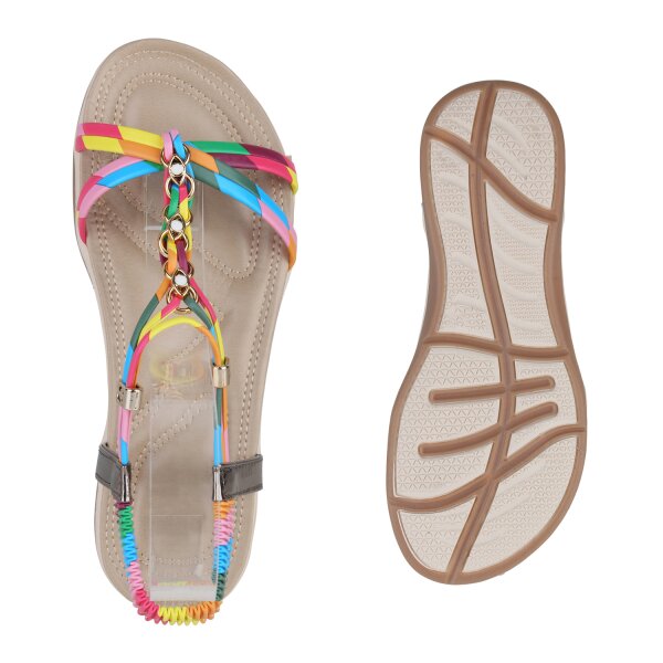 Stiefelparadies Damen Riemchensandalen In Weiss