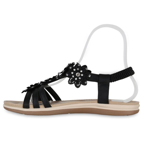 Stiefelparadies Damen Riemchensandalen in Weiss