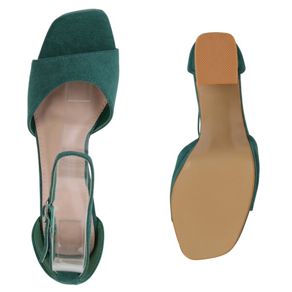 Stiefelparadies Damen Riemchensandaletten In Grün