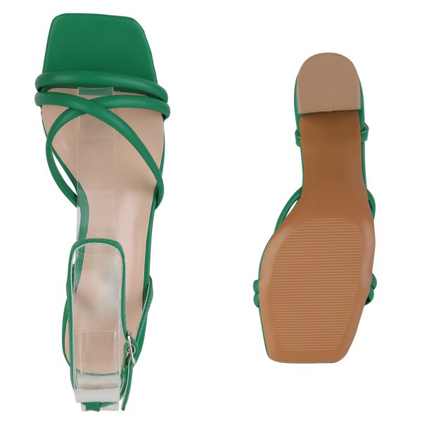 Stiefelparadies Damen Riemchensandaletten In Grün