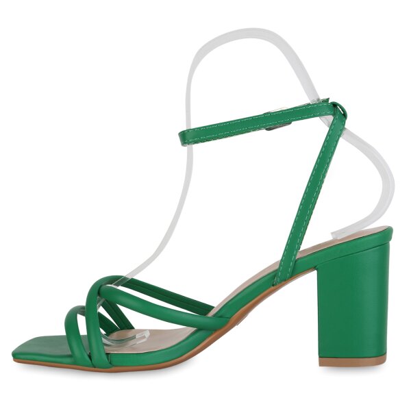 Stiefelparadies Damen Riemchensandaletten in Grün
