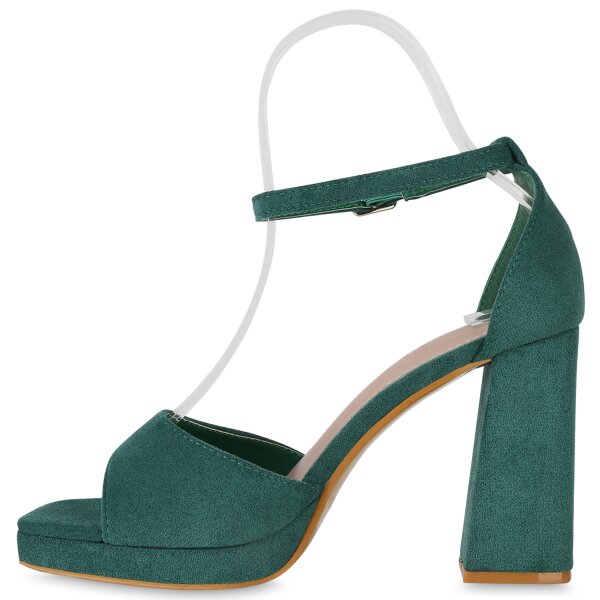 Stiefelparadies Damen Riemchensandaletten in Grün