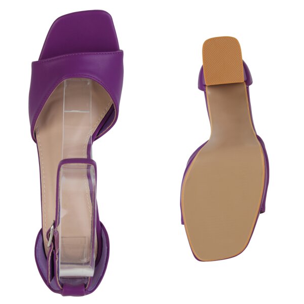 Stiefelparadies Damen Riemchensandaletten In Lila