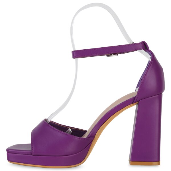 Stiefelparadies Damen Riemchensandaletten in Lila