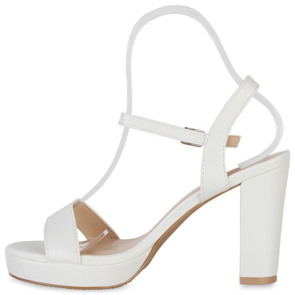 Stiefelparadies Damen Riemchensandaletten in Weiss