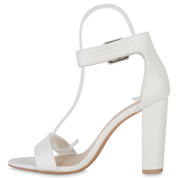 Stiefelparadies Damen Riemchensandaletten in Weiss