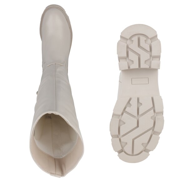 Stiefelparadies Damen Schlupfstiefel In Beige