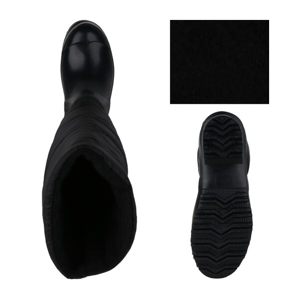 Stiefelparadies Damen Schlupfstiefel In Schwarz