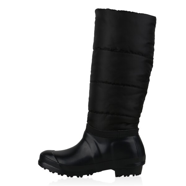 Stiefelparadies Damen Schlupfstiefel in Schwarz