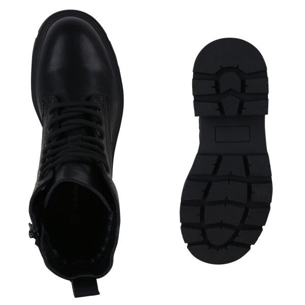 Stiefelparadies Damen Schnürstiefeletten In Beige