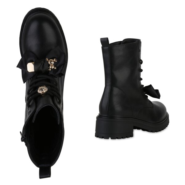 Stiefelparadies Damen Schnürstiefeletten In Braun