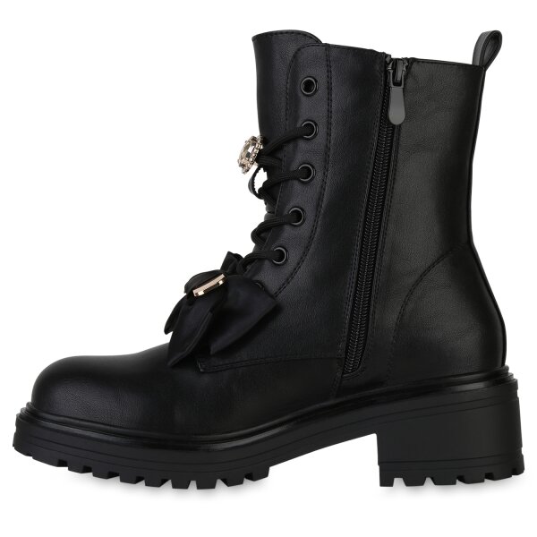 Stiefelparadies Damen Schnürstiefeletten in Braun