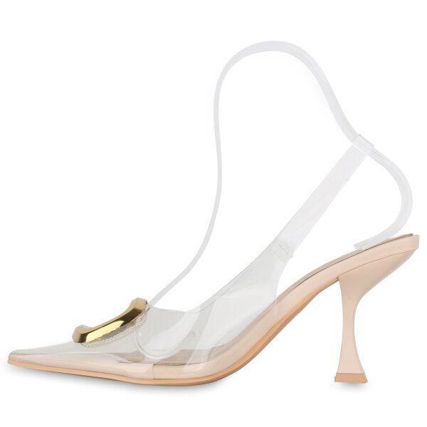 Stiefelparadies Damen Slingpumps in Beige