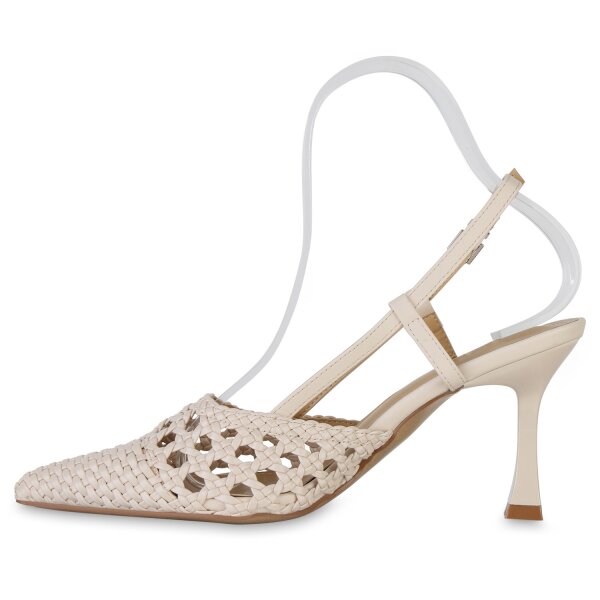Stiefelparadies Damen Slingpumps in Beige