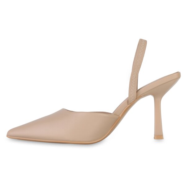 Stiefelparadies Damen Slingpumps in Beige
