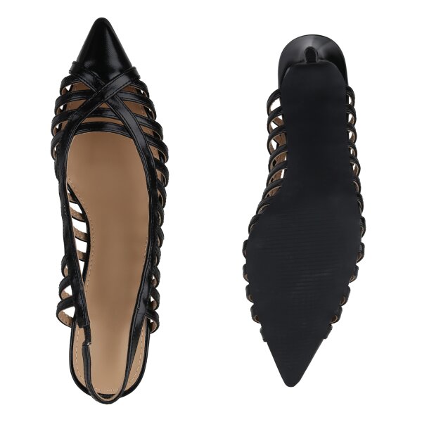 Stiefelparadies Damen Slingpumps In Schwarz