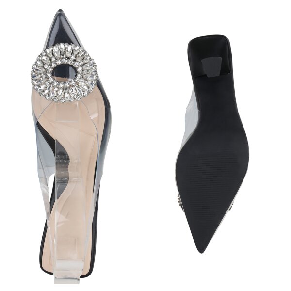 Stiefelparadies Damen Slingpumps In Schwarz