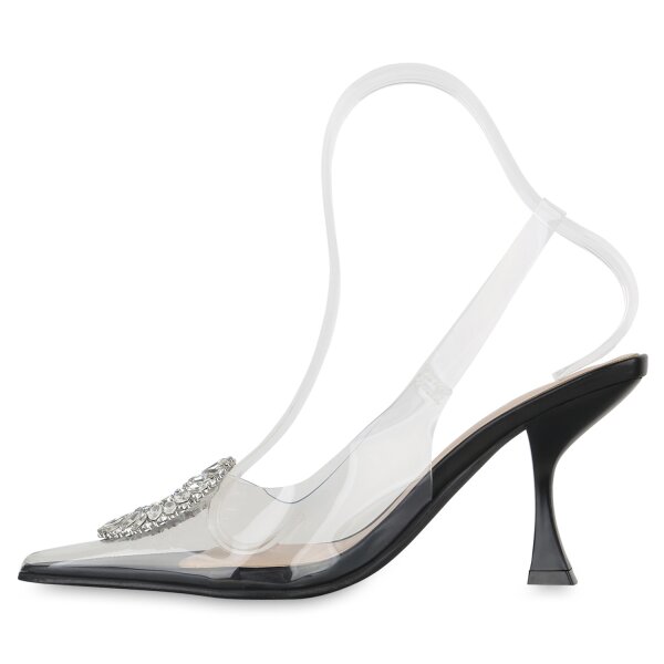 Stiefelparadies Damen Slingpumps in Schwarz