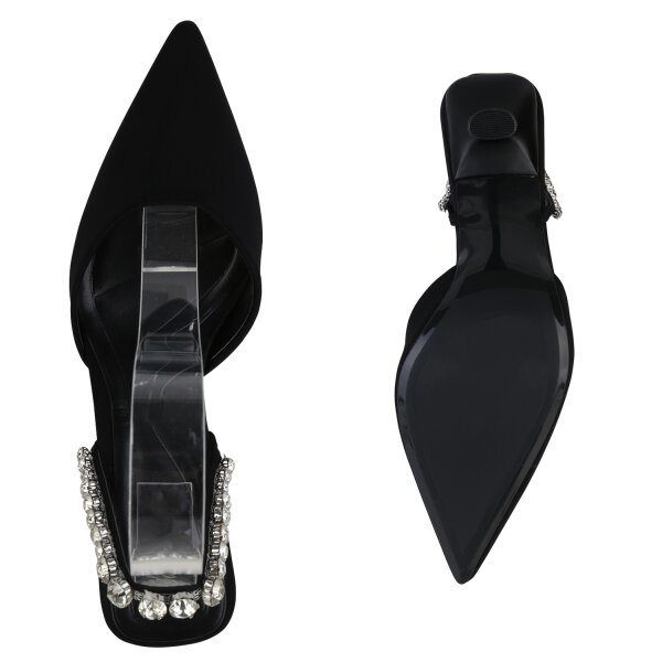 Stiefelparadies Damen Slingpumps In Schwarz