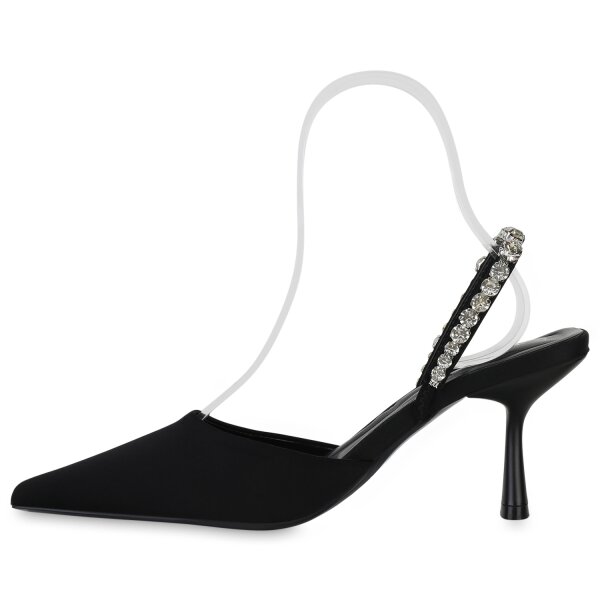 Stiefelparadies Damen Slingpumps in Schwarz