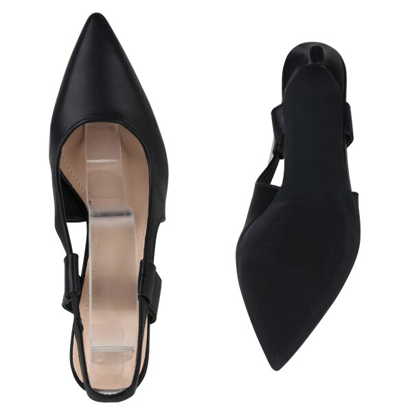 Stiefelparadies Damen Slingpumps In Schwarz