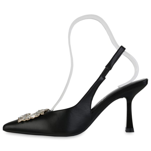 Stiefelparadies Damen Slingpumps in Schwarz