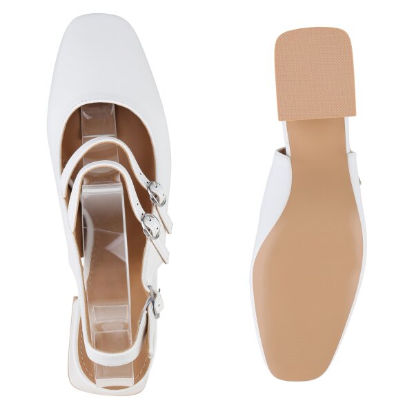 Stiefelparadies Damen Slingpumps In Weiss
