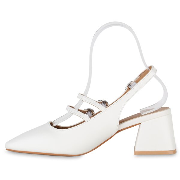 Stiefelparadies Damen Slingpumps in Weiss