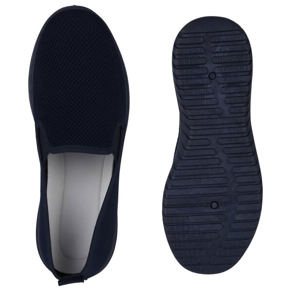 Stiefelparadies Damen Slip Ons In Dunkelblau