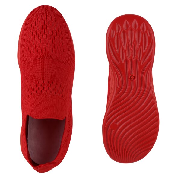 Stiefelparadies Damen Slip Ons In Rot Rot
