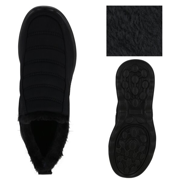 Stiefelparadies Damen Slip Ons In Schwarz