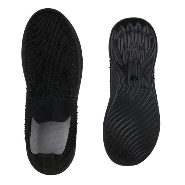 Stiefelparadies Damen Slip Ons In Schwarz