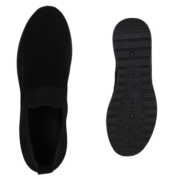 Stiefelparadies Damen Slip Ons In Schwarz