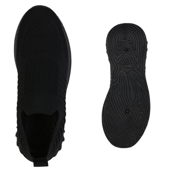 Stiefelparadies Damen Slip Ons In Schwarz