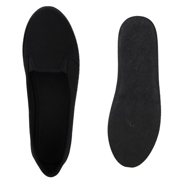 Stiefelparadies Damen Slip Ons In Schwarz