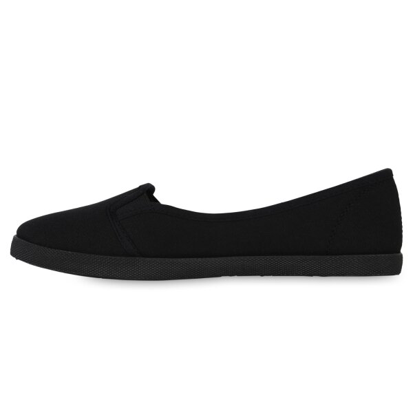 Stiefelparadies Damen Slip Ons in Schwarz
