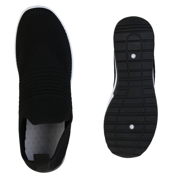 Stiefelparadies Damen Slip Ons In Schwarz