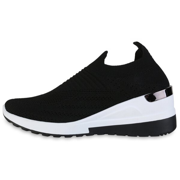 Stiefelparadies Damen Slip Ons in Schwarz