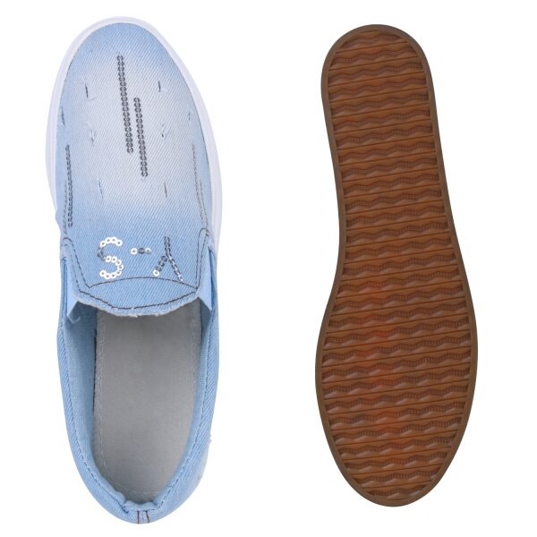 Stiefelparadies Damen Slip Ons In Schwarz